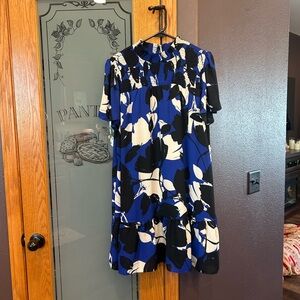 Sugarlips Blue and Black Floral Mini Dress
